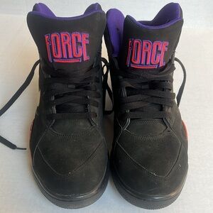 Nike Air Force Black, Purple & White Leather & Suede Athletic Sneakers